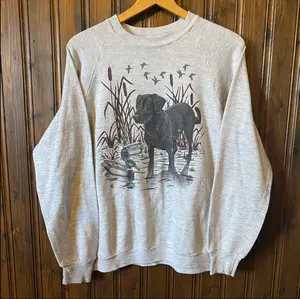 80s graphic sweatshirt with black lab and ducks design T-shirt, Hoodie and Sweatshirt
