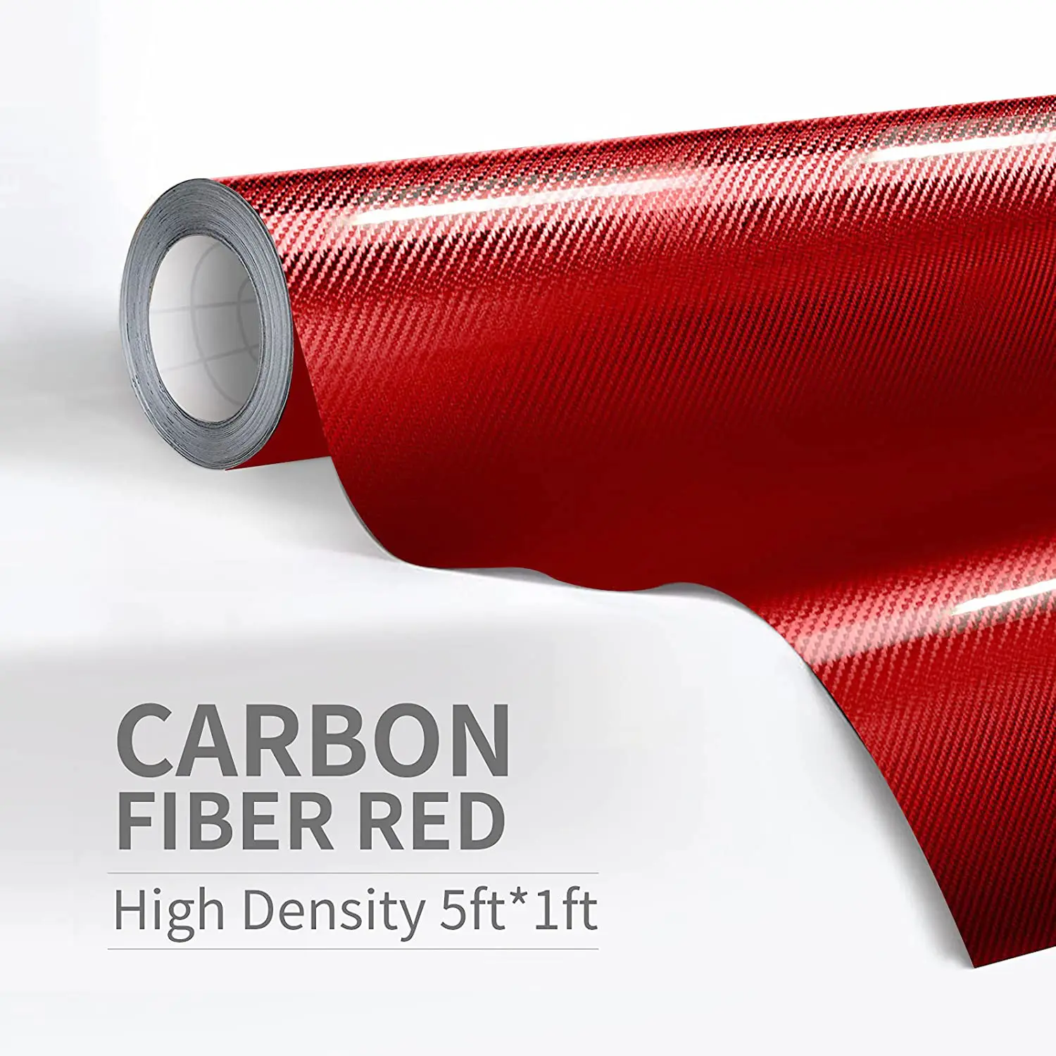 7D Carbon Fiber Finish Self-Adhesive Vinyl Wrap Roll - Bubble-Free Air Release DIY Film, Car Interior Stickers, Car Accessories for Furniture Upholstery Black Film, Interiors