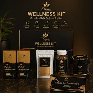 Shayoo Complete Wellness Kit – Dr.bb Softgels (x2) + Gro Bouda Angrè Bottles + Herbal Sachets + Gummies + Powder – Daily Herbal Supplement Bundle for Energy, Vitality & Balance