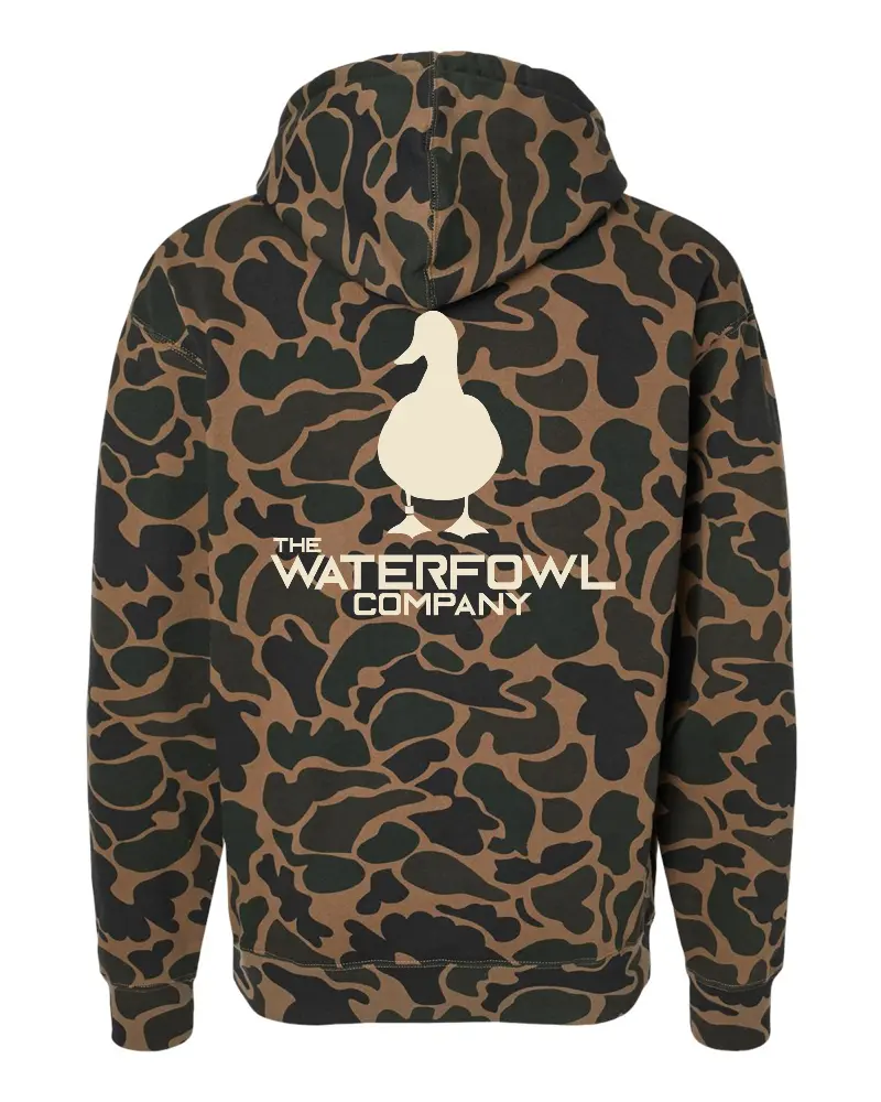 The Waterfowl Company Duck Camo Hoodie for Men & Women Oversized Classic Print for Winter Adventures Warm Cozy Duck Hunting Gear Tops Sweaters Menswear Outdoor