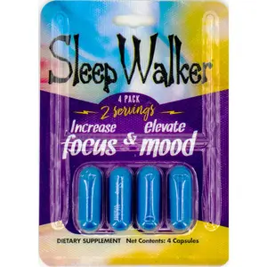 Sleep Walker 4 Ct. Capsules Blister - Increase Focus Elevate Mood Dietary Supplement