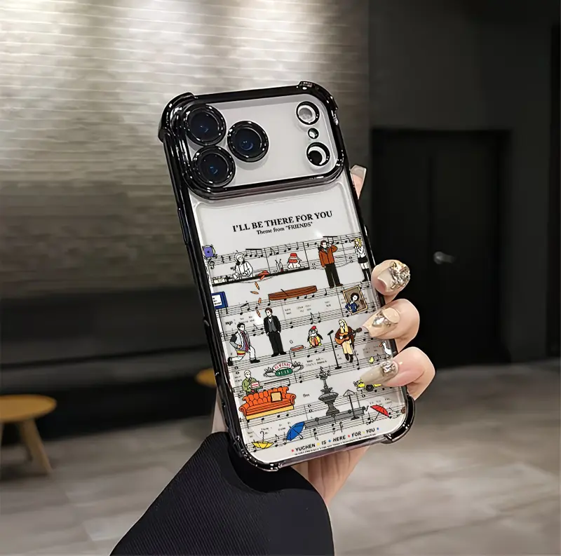 Classic Sitcom Sheet Music Aesthetic Custom Smartphone Case, Soft Silicone TPU Shockproof Protector, Vintage Fashion Handheld Accessories for iPhone 17/16/15/14/13/12 Plus Pro Max Ultra & Samsung 22/23/24/25 Plus Pro Max Ultra, Elegant Christmas Gift