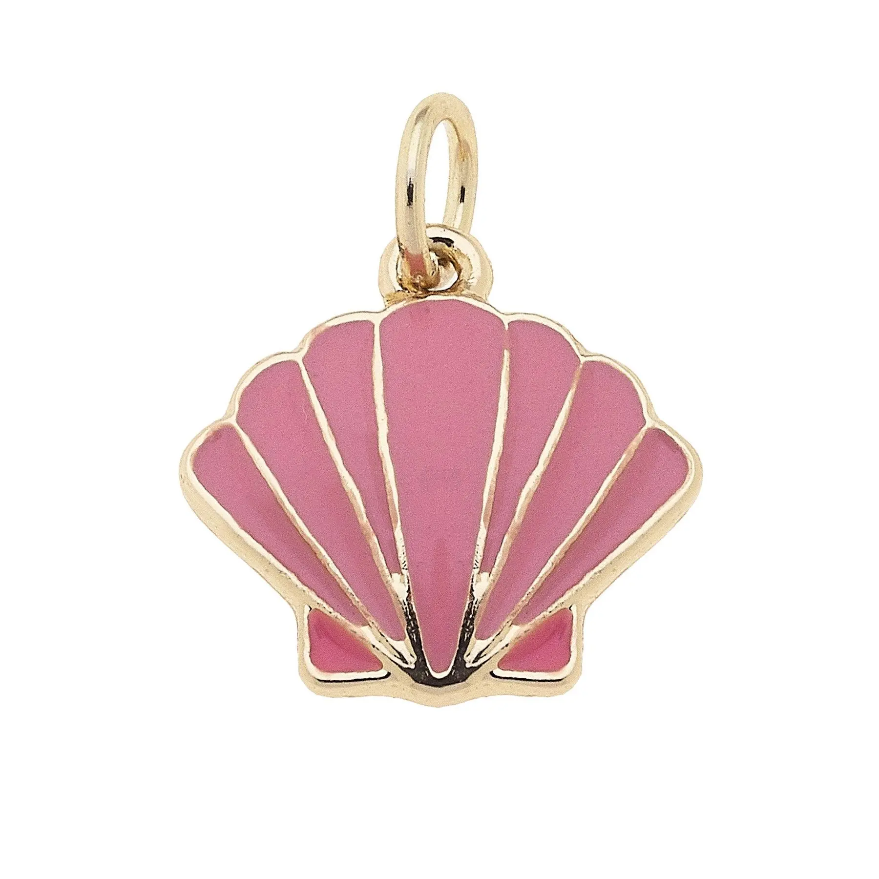 Enamel Clamshell Charm in Light Pink