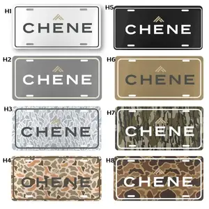 Chene Aluminum License Plate – Outdoor Car Tag, Black White Gray & Camo Options, Truck SUV Off-Road Vehicle Decor Gift for Men Women