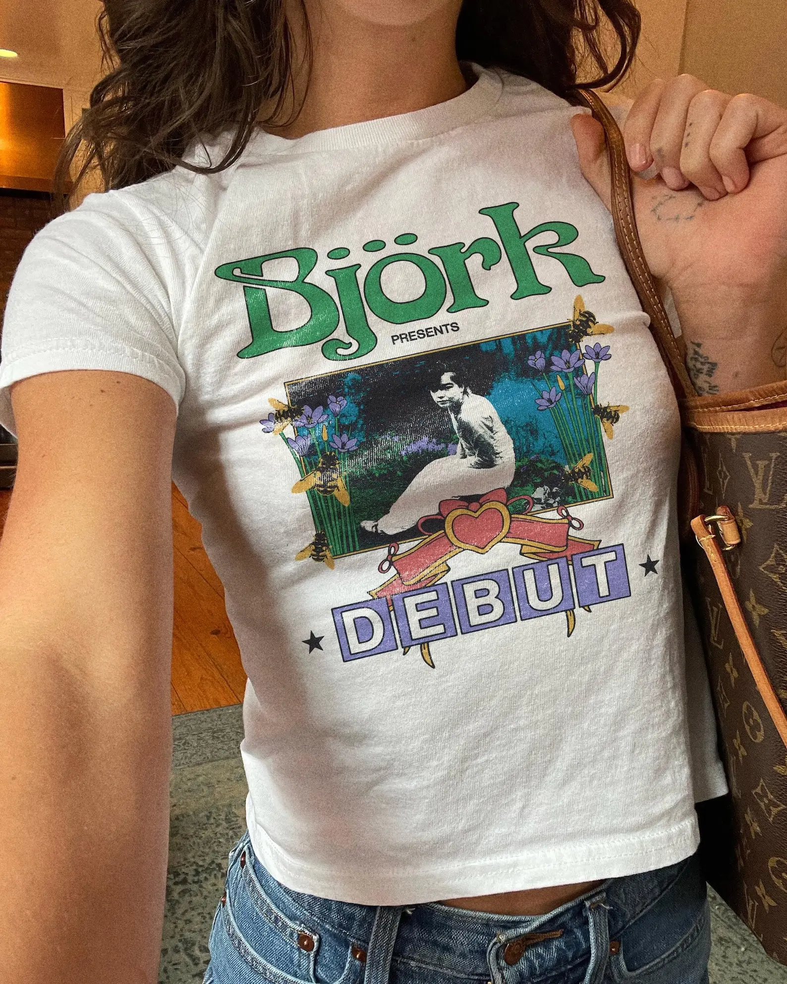 [Sale off up to 50%] bjork baby tee | Music Graphic | Y2K Street Tee | Cropped Graphic T-Shirt | Vintage Style