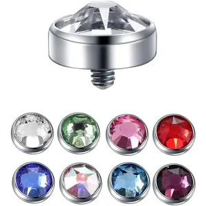 14G Titanium Micro Dermal Anchor Top Crystal Top Dermal Piercings Surface Skin Piercing Body Jewelry