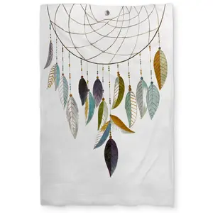 Begin Home Decor C1DCTXLWDM83PZ Dreamcatcher with Feathers Bohemian Twin Size Extra Long Duvet Cover - Home Decor