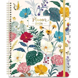 2026 Planner - Planner 2026 Weekly and Monthly, 9" x 11", Jan. 2026 - Dec. 2026, 2026 Hardcover Planner Spiral Bound, 12 Monthly Tabs, Elastic Closure