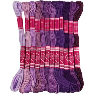 Friendship Bracelet String 12 Skeins, Embroidery Floss Cross Stitch Embroidery Thread Floss Bracelet Making Yarn, Craft Floss (Purple Series)