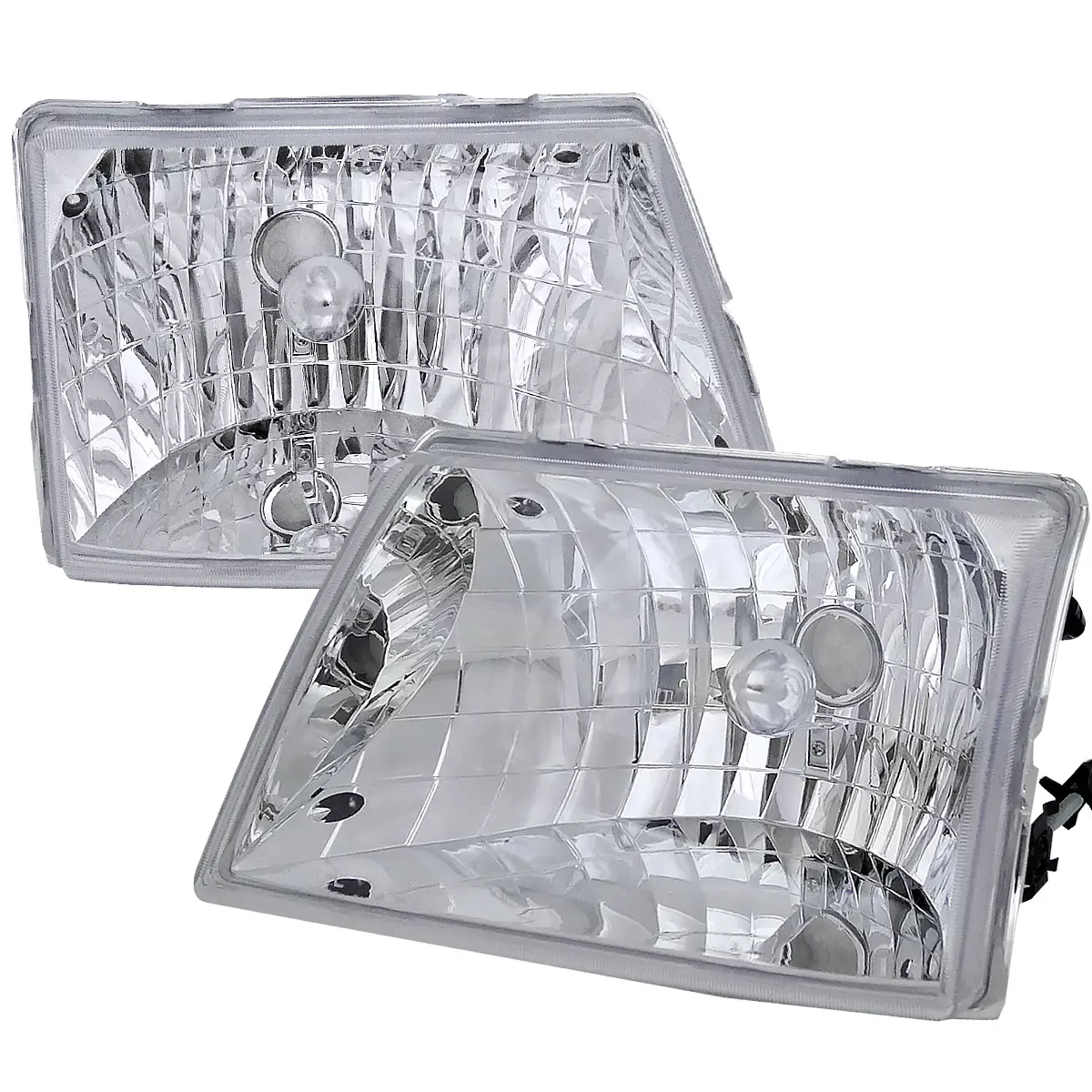 1998-2000 Ford Ranger Factory Style Crystal Headlights (Chrome Housing/Clear Lens) 1998-2000 Ford Ranger Factory Style Crystal Headlights (Chrome Housing/Clear Lens)