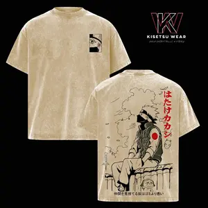 Hatake Kakashi Vintage Washed Oversized T-Shirt – Naruto Anime Graphic Tee, Copy Ninja Kakashi Manga Art Shirt, Soft Cotton Casual Streetwear Apparel, Unisex Top, Gift for Naruto Fans