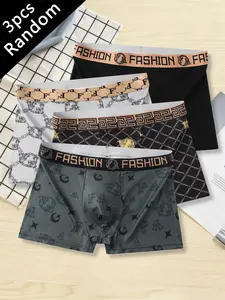 Men's Printed Underwear Set, Boxer Shorts [multiple Pieces], All-Season Casual Sports Training Men's Innerwear, Comfortable Fashion, Underwear Boxers