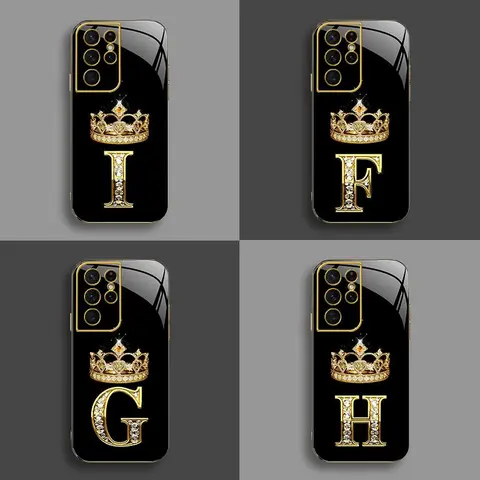 Metal Mobile Phone Case for Galaxy S21 Ultra 5G, New High-End Crown Electroplated Gold Edge, Business Simple Style, Explosion-Proof, Anti-Fall, Anti-Fingerprint, Affordable Phone Accessories-888