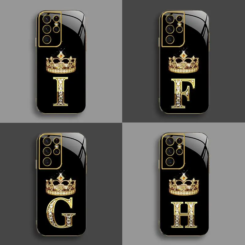 Metal Mobile Phone Case for Galaxy S21 Ultra 5G, New High-End Crown Electroplated Gold Edge, Business Simple Style, Explosion-Proof, Anti-Fall, Anti-Fingerprint, Affordable Phone Accessories-888