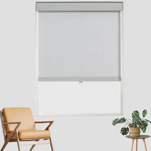 Cordless Blackout Roller Shades for Windows Thermal Insulated Privacy Protection Day Night Use Inside Outside Mount for Home Office Bathroom
