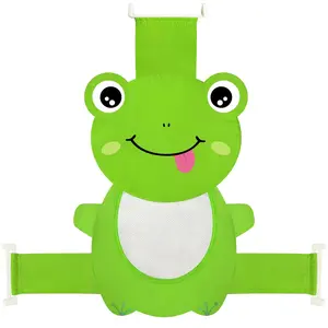 Baby Bath Seat Support Net, Quick Drying, Adjustable, Comfortable, Non-Slip, Infant Bathtub Sling Shower Mesh for a Tub, Soft Newborn Bath Mat (Green Frog)