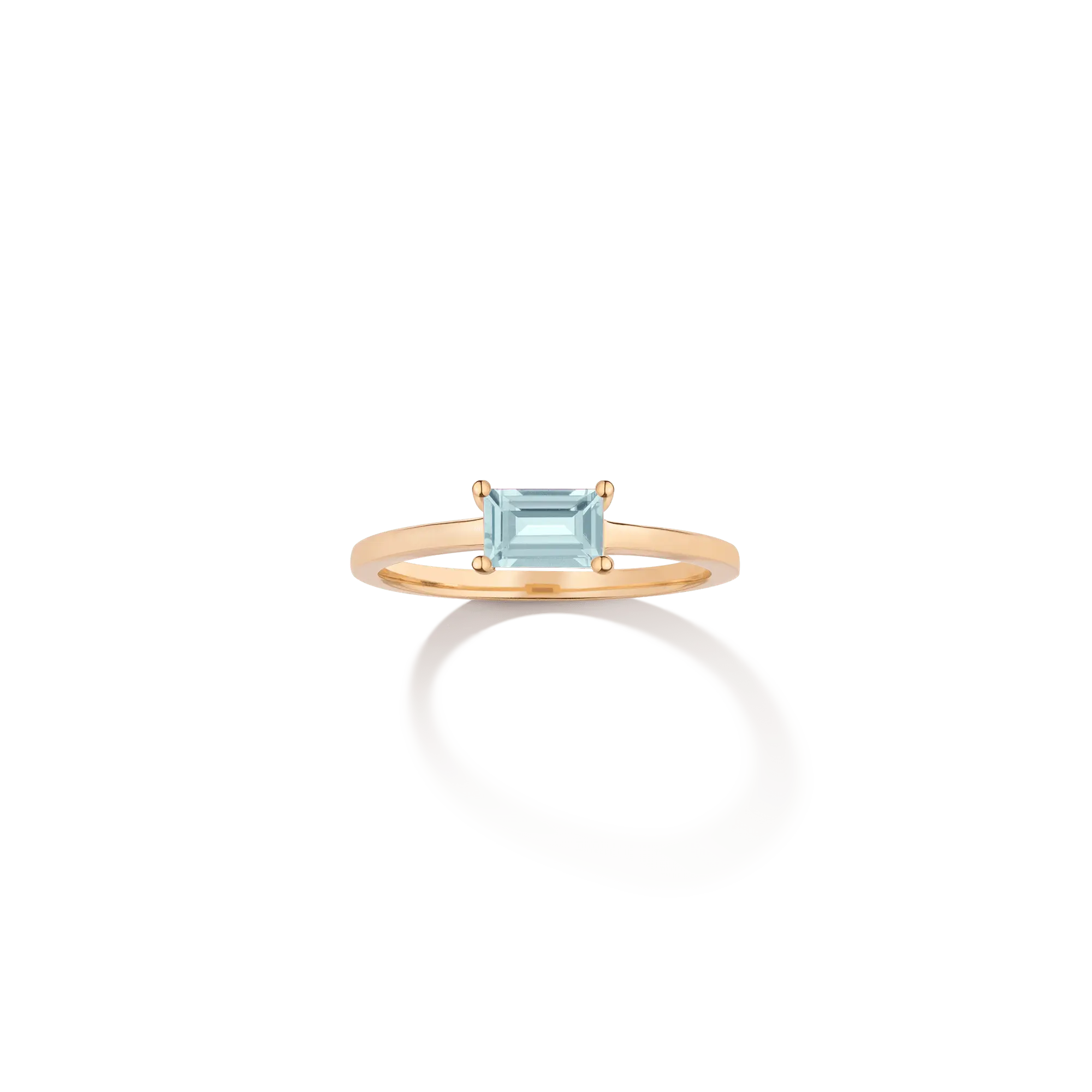 Birthstone Baguette Ring - Aquamarine