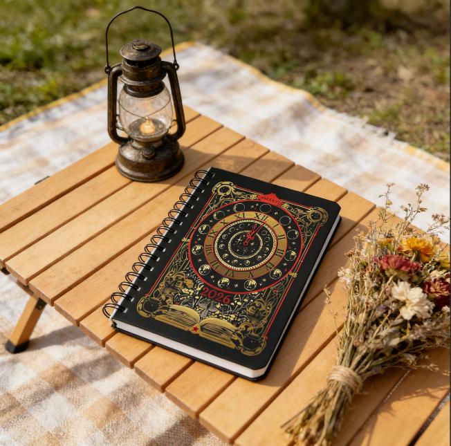 2026 Spiral Bound Planner, Astrology Moon Phase Clock Design, Weekly & Monthly Goal Planner, Witchy Aesthetic Journal, Lunar Calendar Notebook for Productivity, Self Care & Manifestation