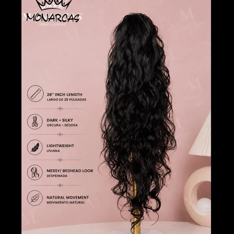 Messy Black Ponytail 28”