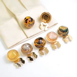 Colorful amber pearl shirt cufflinks, button covers, collar buttons, diamond-embellished buttons, TK men's and women's cuff accessories