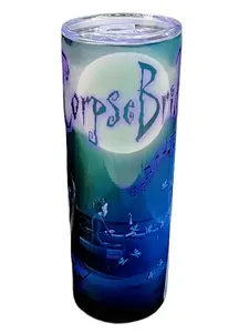 Victor Emily Tim Burton Corpse Bride 20oz Stainless Steel Tumbler with Lid & Straw Insulated Double Wall Thermal Vacuum Flask Drinkware
