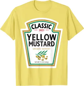Yellow Mustard DIY Halloween Costume Matching Group Mustard T-Shirt - Kadondaxe Shop 43B0CJCM2T47