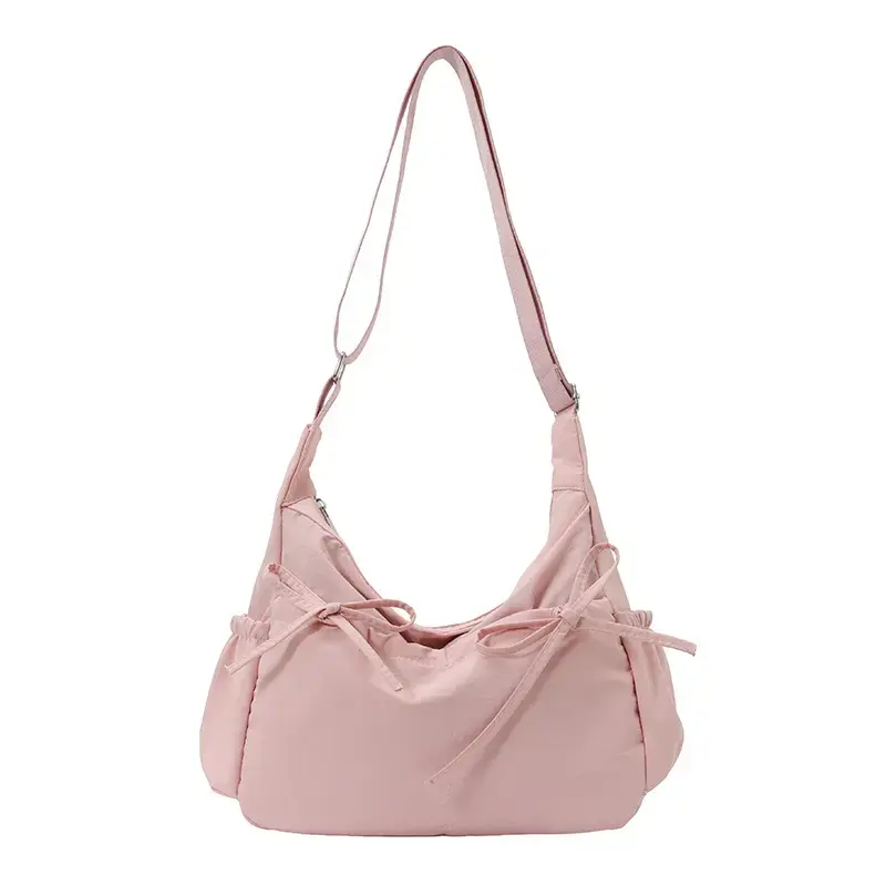 Daily Commute Large Tote Bag | Cute Bow Design Shoulder Bag | Casual Solid Color Crossbody Handbag for Shopping, Unisex, Casual Fit