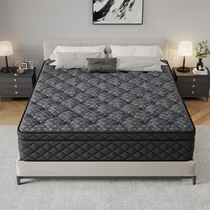MULINATURE 12" 14" Gel Memory Foam Black Mattress 2026 New Hybrid Spring Twin Full Queen King Size Bed In A Box Medium Firm Comfort Body Support​ Mattresses pressure relief
