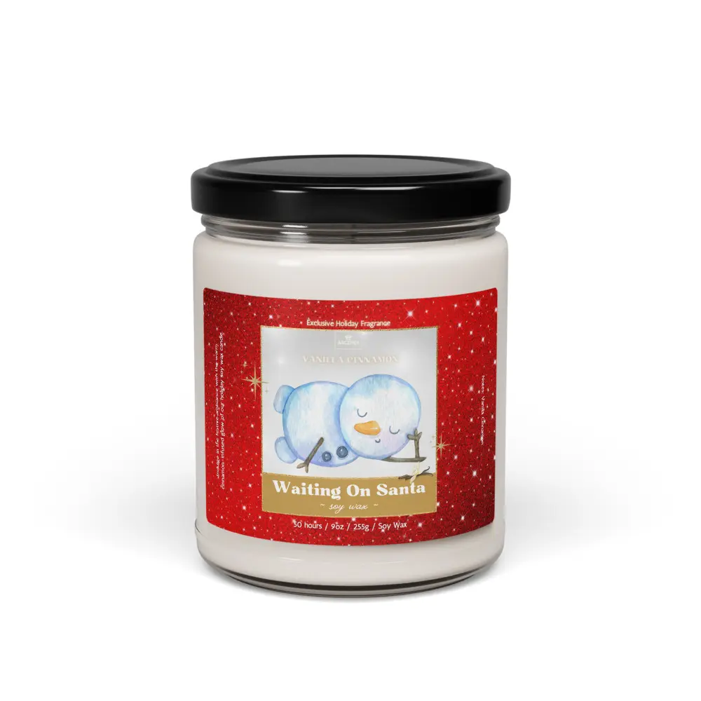🎄✨ Vanilla Cinnamon “Waiting on Santa” Candle – Cozy Holiday Scent