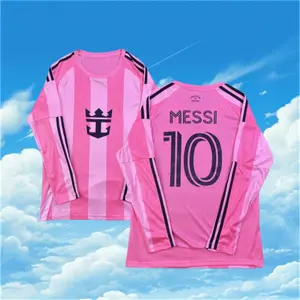 25 26 Pink Home No.10 Messi Long sleeve Soccer Jersey