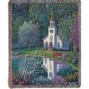 212 MAIN Sanctuary Tapestry Throw, 50x60 in, Manual Woodworkers & Weavers 85977, Textile Bedding & Linens Decor, Sanctuary Throw