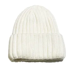 Adult Cashmere Satin Lined Beanie Hat - Cream