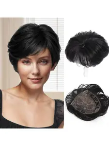 Women's Short Hair Replacement Blocks, Daily Wear Micro-Curled Design, Perfect for Covering Up Fine Hair, Stylish & Convenient
