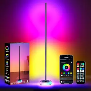 Smart RGBICW LED Corner Floor Lamp with App & RemoteControl 16 Million DlY Colors 68+ Scenes Music Sync TimerSetting Modern for Bedroom Gaming Room Decor