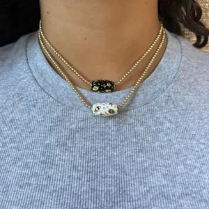 Protect Your Private Wishes Lucky Star Necklace Gold Filled Chain Hand Finished Spinning Barrel Charm with Stars Eyes and Constellations 15 Inches Adjustable Extender Blue White Red or Black