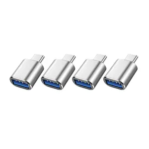 USB-A to USB-C Adapter (4PCS), USB Female to USB-C Male OTG Type C Converter for Apple Watch, iPhone, iPad, Car, Samsung