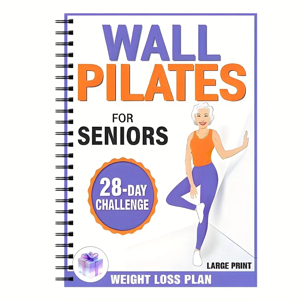 Exercise Plan for Seniors & Beginners, 28-Day Wall Pilates & Chair Yoga Guide, Step-By-Step Instructions, Large Print, Weight Loss, Balance, Strength Training, Challenge, Planner