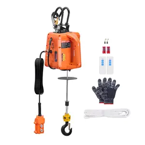 VEVOR 3-in-1 Electric Hoist Winch, 1100 lbs Capacity, 1500W Portable Power Winch, 30 ft Lifting Height, 16 ft/min with Wire and Wireless Remote Control, for Garage, Warehouse, Factory Lifting Towing