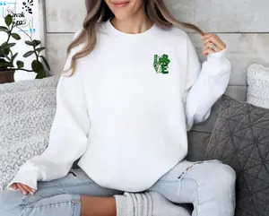 Love St Patrick's Day Sweatshirt, Cute St Patrick's Day Sweater, Shamrock Sweater, Patrick's Green Hoodie, Love With Shamrock, Irish Sweater