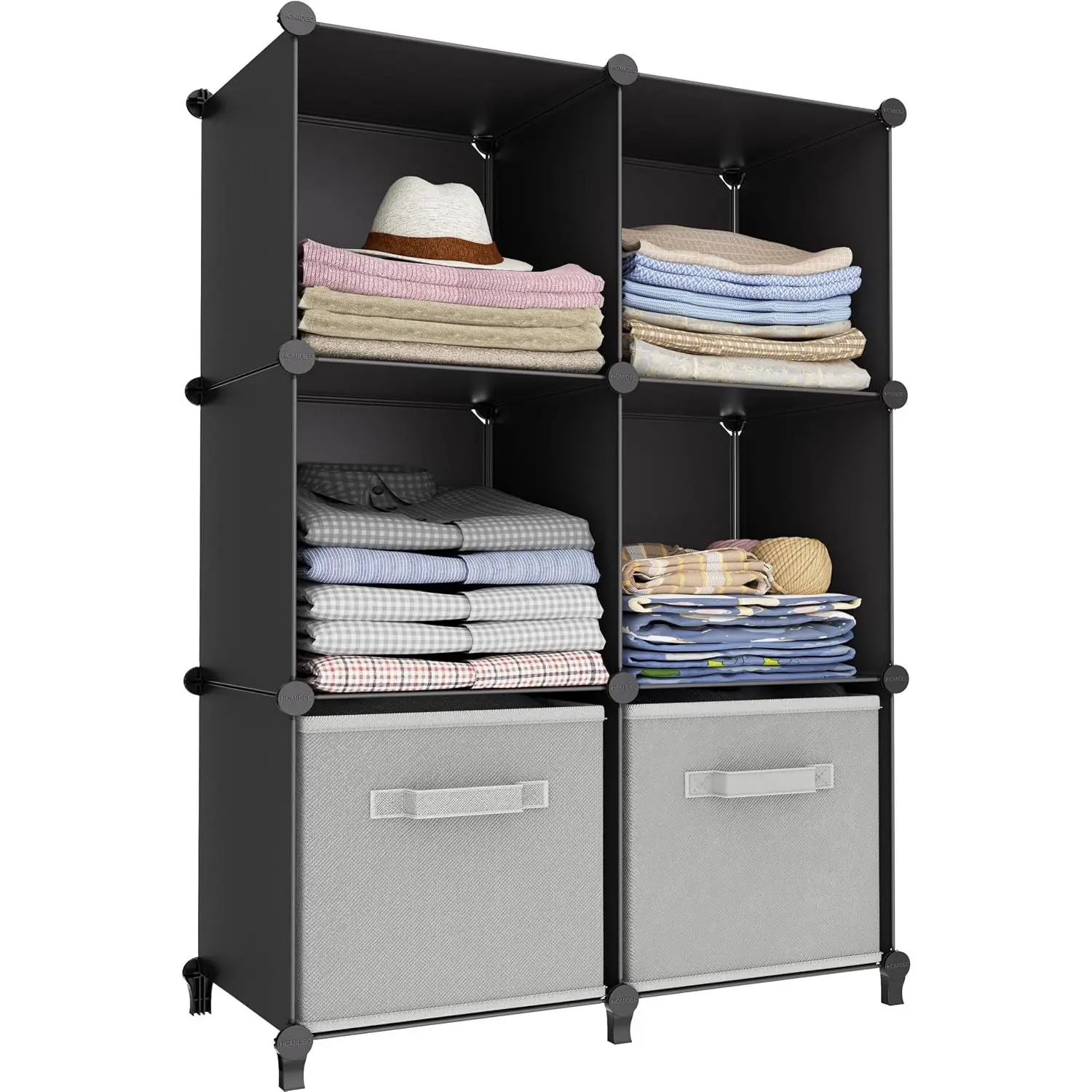 Stackble Cube Storage Organizer Modular Closet Organizers and Storage | 6 Cube Clothes Storage,Portable Bathroom Closet organizers and storage,Cubby storage shelf for Book,Bedroom,Livingroom