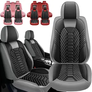 Arespark Car Seat Covers for Toyota Tacoma 2/4 Door 5 Seater 2004-2023 Double Cab Black Red PU Leather Waterproof Interiors Protect Airbag Compatible Universal Fit - Truck Cushion Protector #fathersdaygift