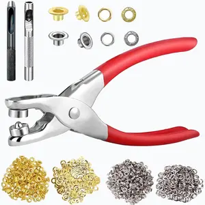 403 count 1/2 Inch Grommet Tool Kit, Grommet Kit, Eyelet Kit with Leather Hole Punch Pliers,400 Metal Eyelets and Grommets in  and  for Leather, Shoes, Fabric, Belt
