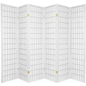 6 Panels Room Dividers Privacy Screen Shoji Design 5.8 FT Tall