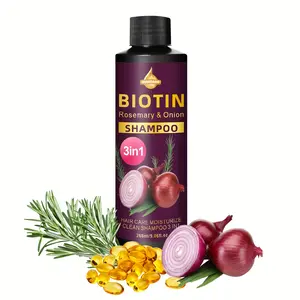 Biotin Rosemary Onion Three-In-One Shampoo, Haircare, Plant Keratin & Argan Oil Formula, Rich Foam, Easy Rinse, Travel Essential, Holiday Gift