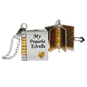 Daughter Encouragement Book Keychain – Mi Pequeña Estrella Design with Spanish Quotes To Remember Her Value, Thoughtful Gift From Parents for Graduation, First Car, College or Everyday Motivation