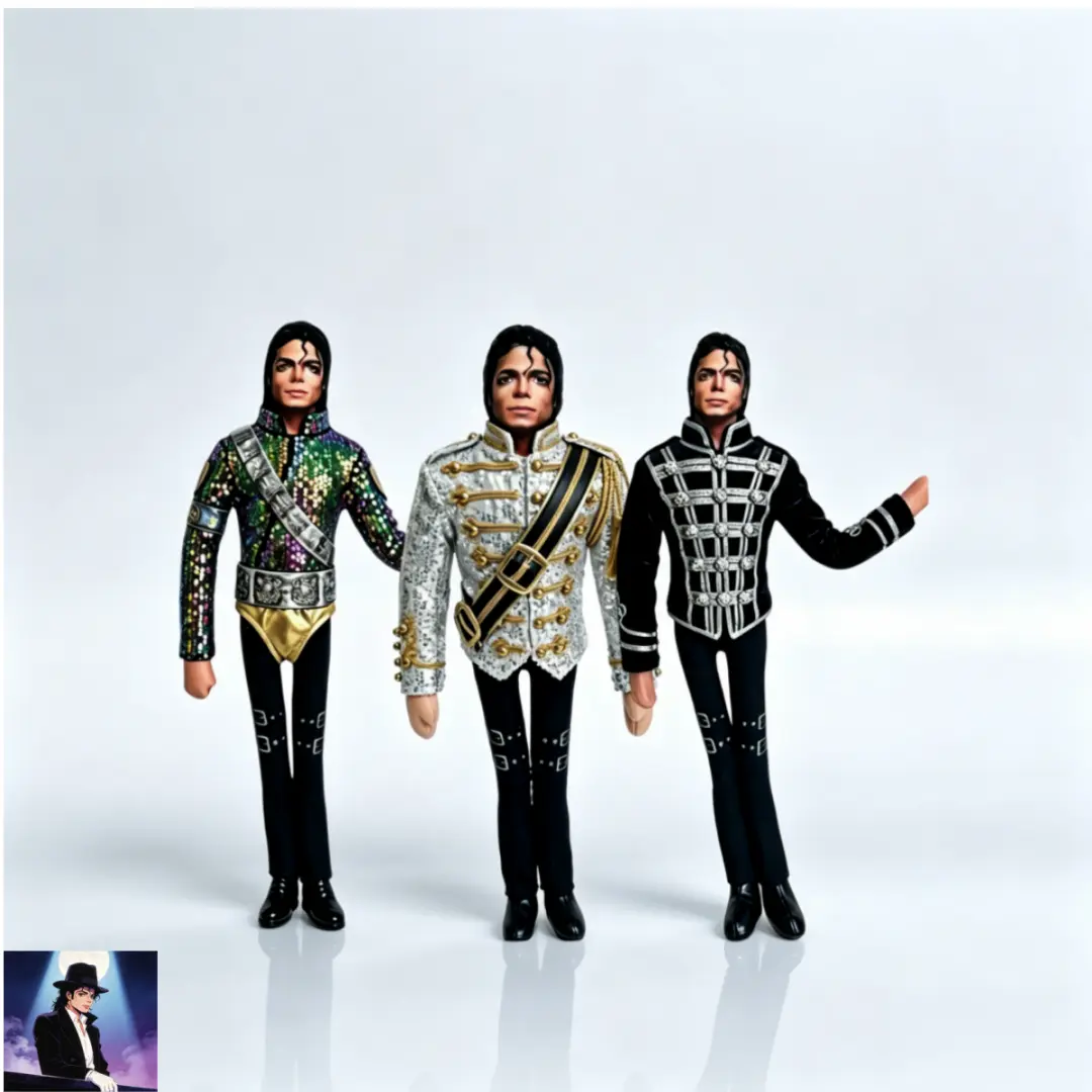 3pcs-New Michael Jackson  Plush Dolls,Movable Joint Soft Stuffed Figure
