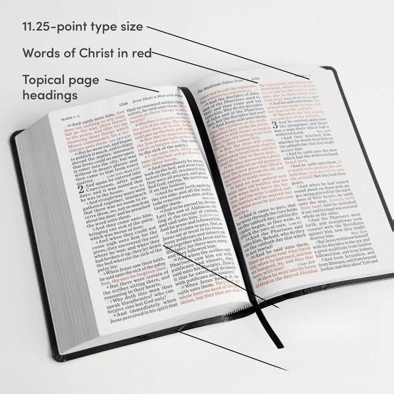 KJV Large Print Personal Size Reference Bible, Charcoal LeatherTouch Crown of Thorns, KJV Holy Bible, Red Letter, Pure Cambridge Text, Presentation ... Full-Color Maps, Easy-to-Read Bible MCM Type inspirational book mens  devotional devotional  for  men