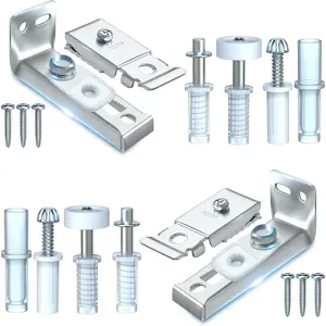 2 Pack Bifold Door Hardware Repair Kit, Complete Bi-fold Sliding Closet Doors Replacement Parts with Top and Bottom Bracket, 3/8 Inch Pivot and 7/8 Inch Guides Wheel, Ideal Repair Accessories for Folding Pocket Doors and Accordion Doors