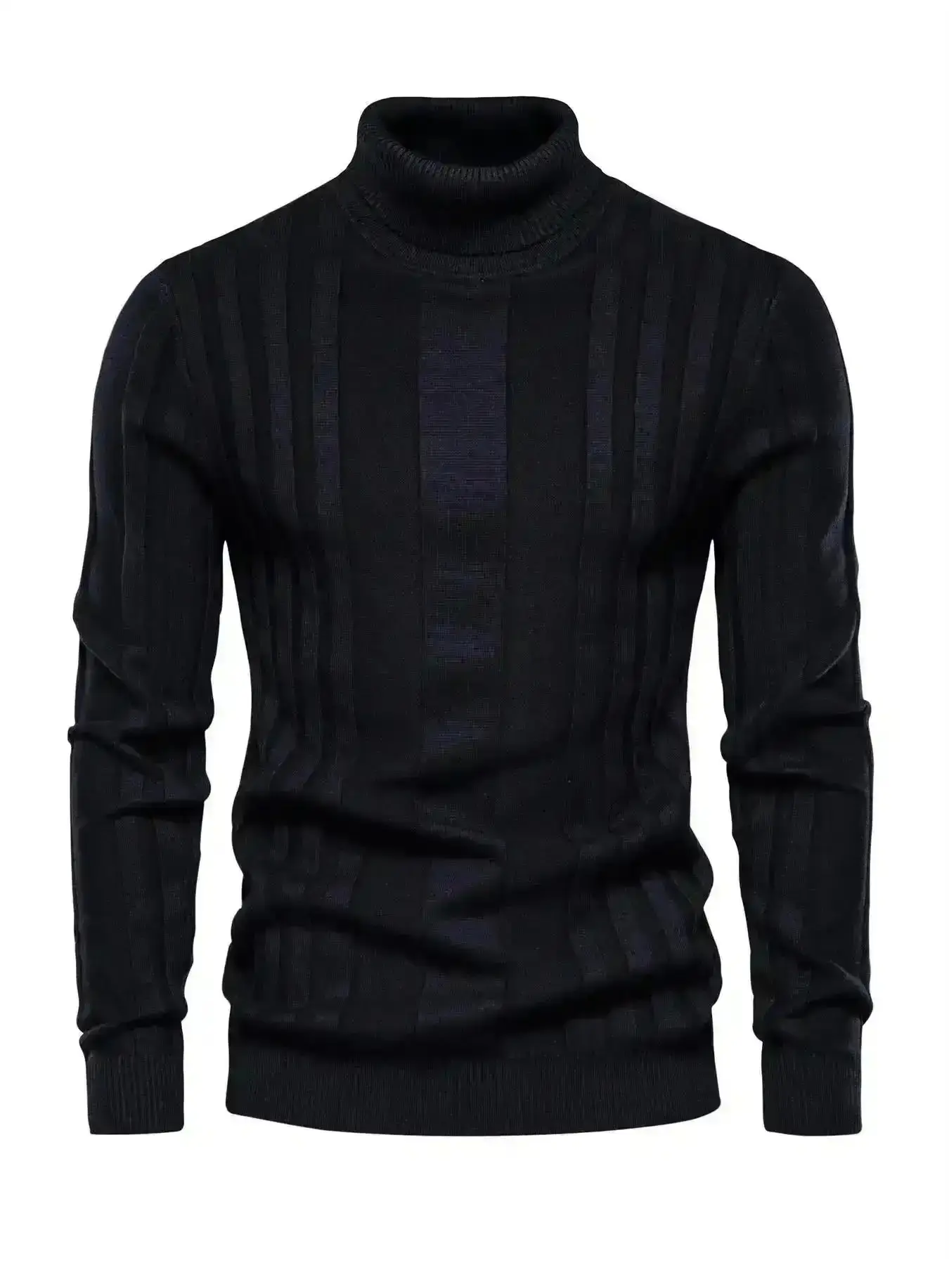 Men's Solid Turtleneck Sweater, Regular Fit Casual Long Sleeve Jumper for Fall & Winter, Knitwear for Daily Wear, Winter Sweater, Men Sweater, Men Apparel, Men Cardigan and Casual Knit, Men Crewneck