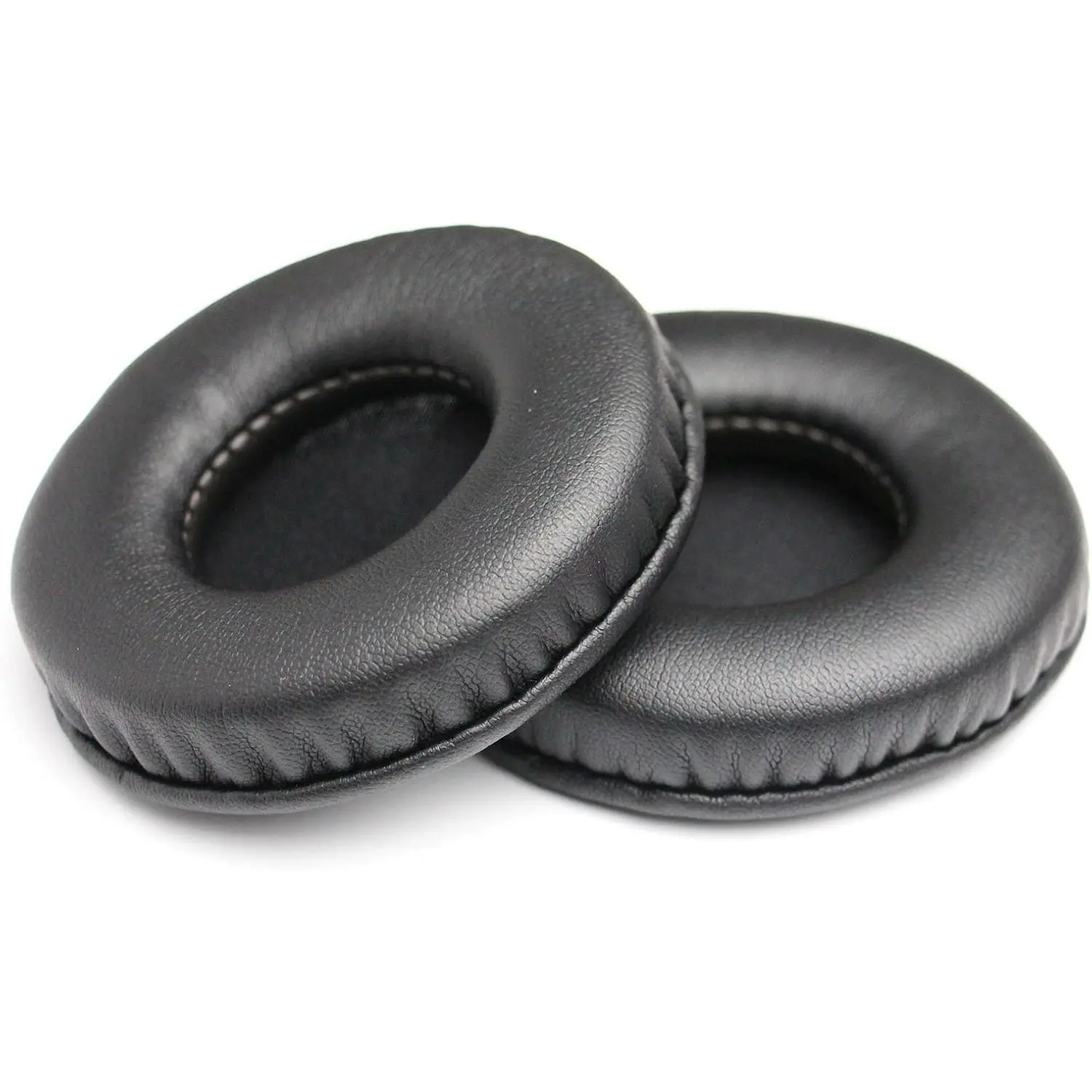 Replacement Earpads Leather Ear Cushions Spare Ear Pads Kit fit for  Headphone Models: AKG,HifiMan,ATH,,Fostex,, by Dr. Dre and More,Universal Diameter 75MM(1Pair Black)